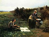Daniel Ridgway Knight Famous Paintings - The Honeymoon Breakfast